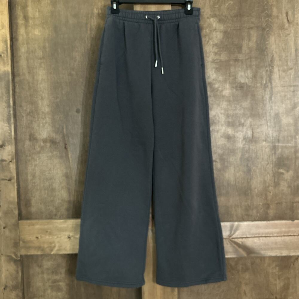Abercrombie Fitch Women High Rise Wide Leg Sweatpants S Lounge Luxe Comfy Gray